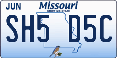 MO license plate SH5D5C
