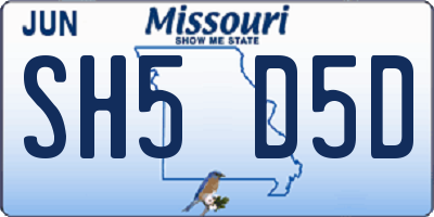 MO license plate SH5D5D