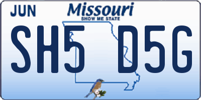 MO license plate SH5D5G
