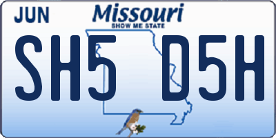 MO license plate SH5D5H