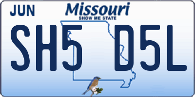 MO license plate SH5D5L