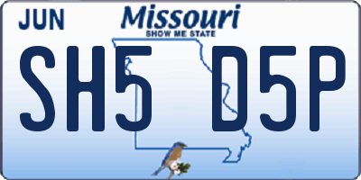 MO license plate SH5D5P