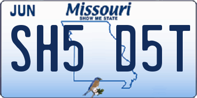 MO license plate SH5D5T