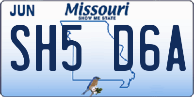 MO license plate SH5D6A