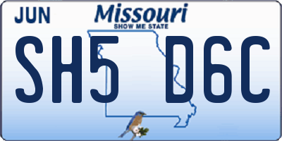 MO license plate SH5D6C