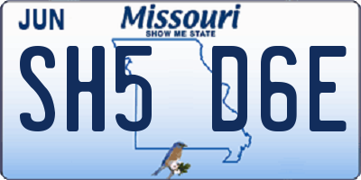MO license plate SH5D6E
