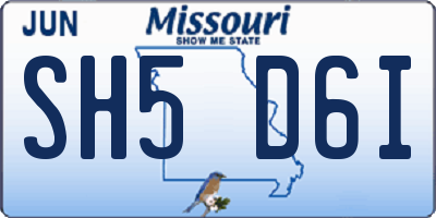 MO license plate SH5D6I