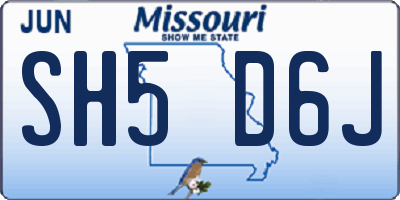 MO license plate SH5D6J