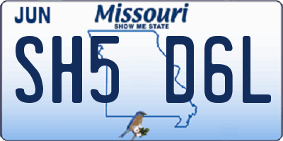MO license plate SH5D6L