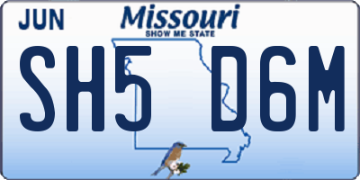 MO license plate SH5D6M