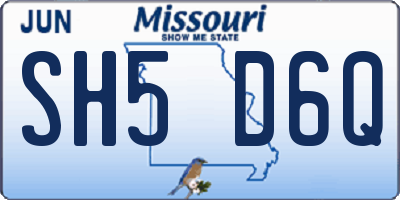 MO license plate SH5D6Q