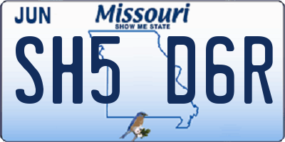 MO license plate SH5D6R