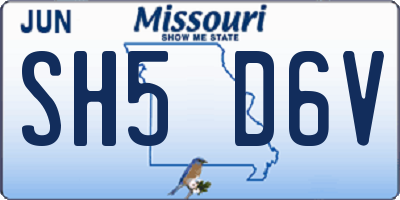 MO license plate SH5D6V