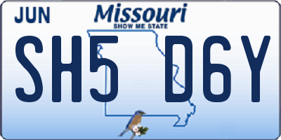 MO license plate SH5D6Y