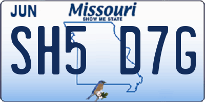MO license plate SH5D7G