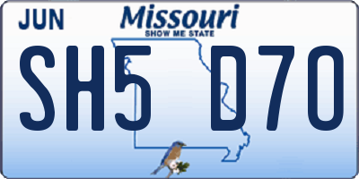 MO license plate SH5D7O