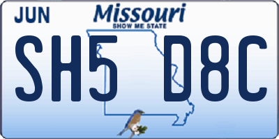 MO license plate SH5D8C