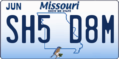 MO license plate SH5D8M