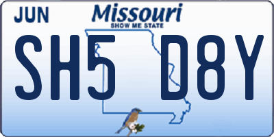 MO license plate SH5D8Y