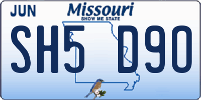 MO license plate SH5D9O