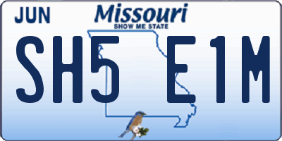 MO license plate SH5E1M