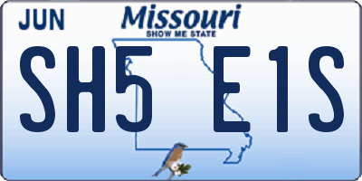 MO license plate SH5E1S
