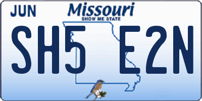 MO license plate SH5E2N