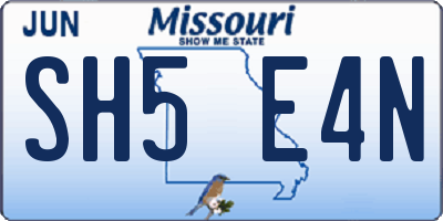 MO license plate SH5E4N