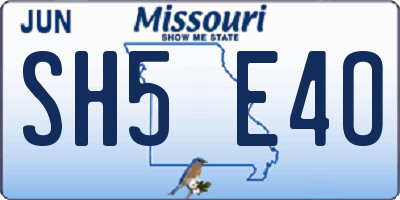 MO license plate SH5E4O