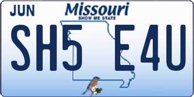 MO license plate SH5E4U