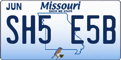 MO license plate SH5E5B