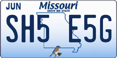 MO license plate SH5E5G