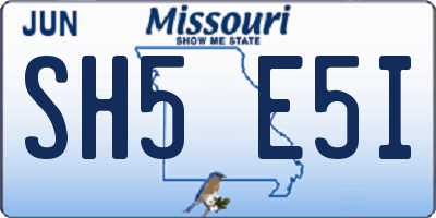 MO license plate SH5E5I