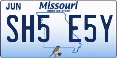 MO license plate SH5E5Y