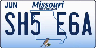 MO license plate SH5E6A