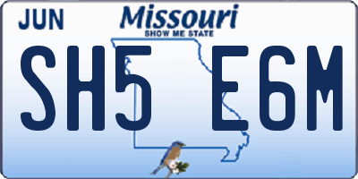 MO license plate SH5E6M