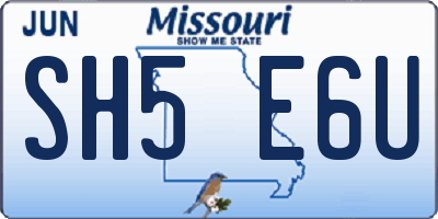 MO license plate SH5E6U
