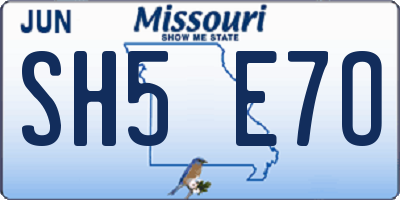 MO license plate SH5E7O