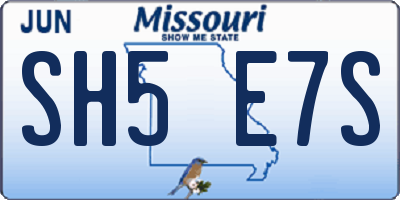 MO license plate SH5E7S