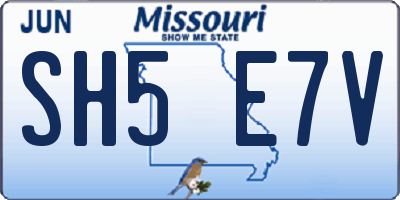 MO license plate SH5E7V