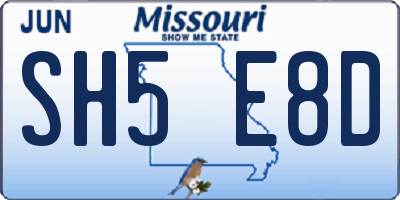 MO license plate SH5E8D