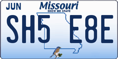 MO license plate SH5E8E