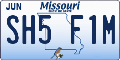 MO license plate SH5F1M