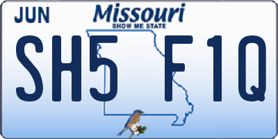 MO license plate SH5F1Q