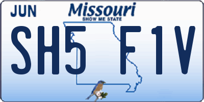 MO license plate SH5F1V