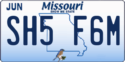 MO license plate SH5F6M