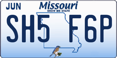 MO license plate SH5F6P