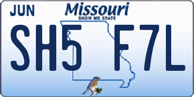 MO license plate SH5F7L