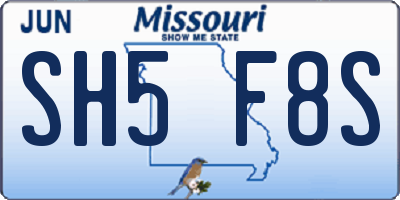 MO license plate SH5F8S