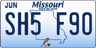MO license plate SH5F9O
